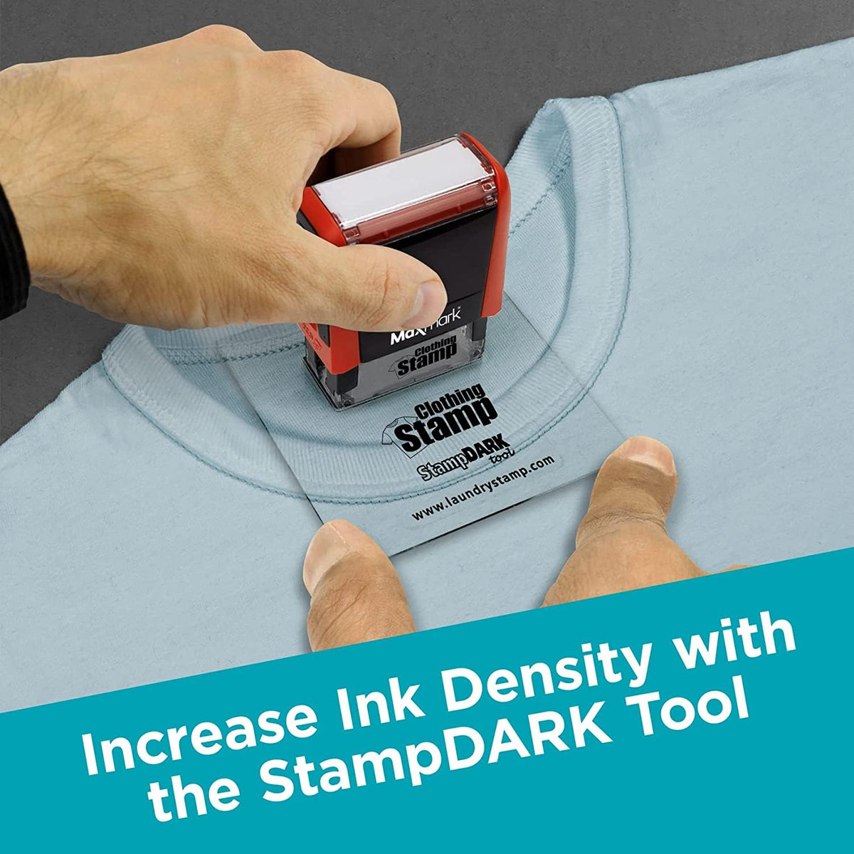 MaxMark Laundry Stamp Personalized Text Clothing Marker - Choose from Many Fonts and Icons