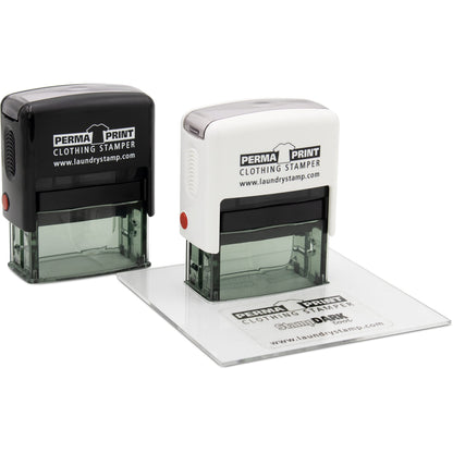 PermaPRINT Dual Clothing Stamper (1 Black Ink Stamp, 1 White Ink Stamp) Includes Free StampDARK Tool