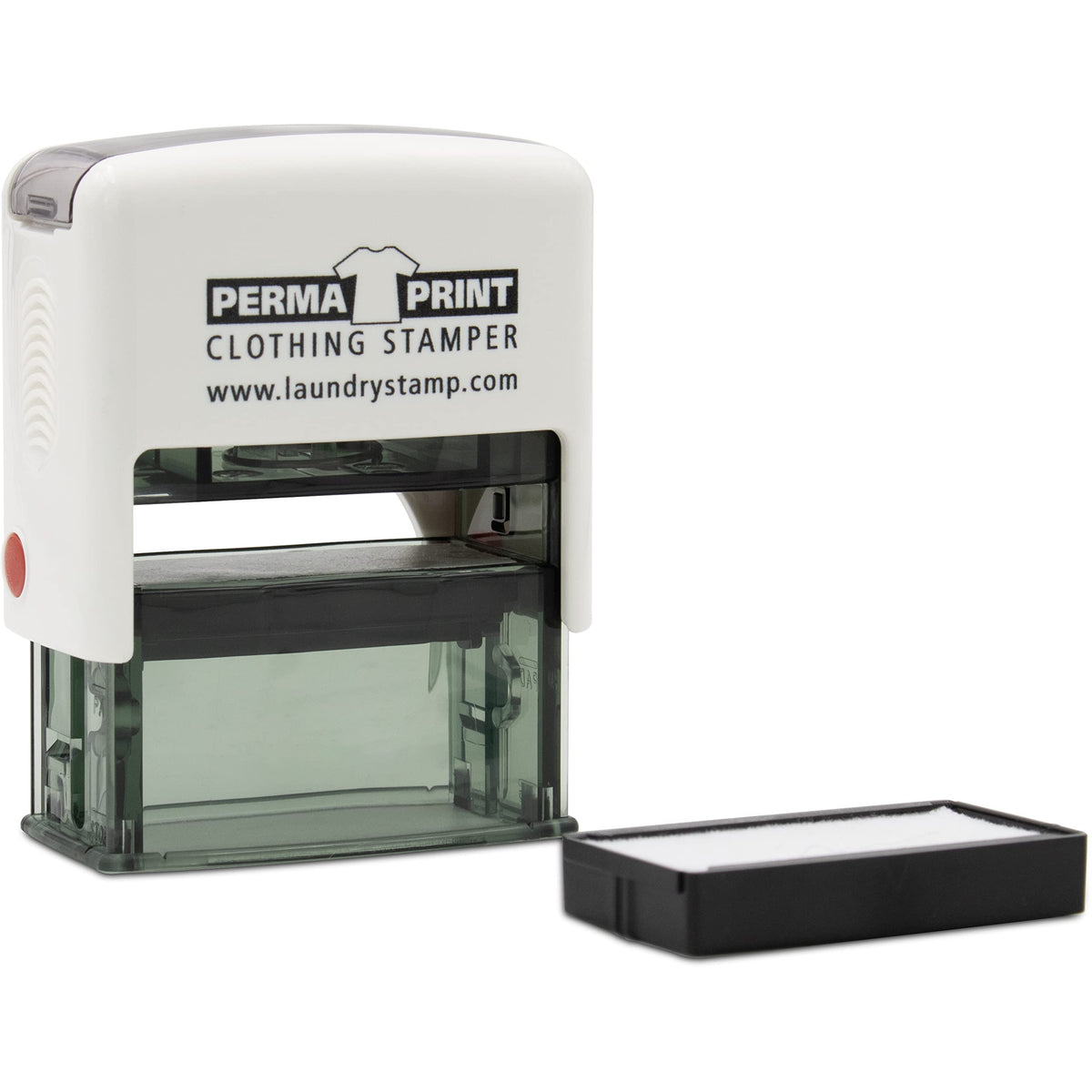 PermaPRINT Dual Clothing Stamper (1 Black Ink Stamp, 1 White Ink Stamp) Includes Free StampDARK Tool